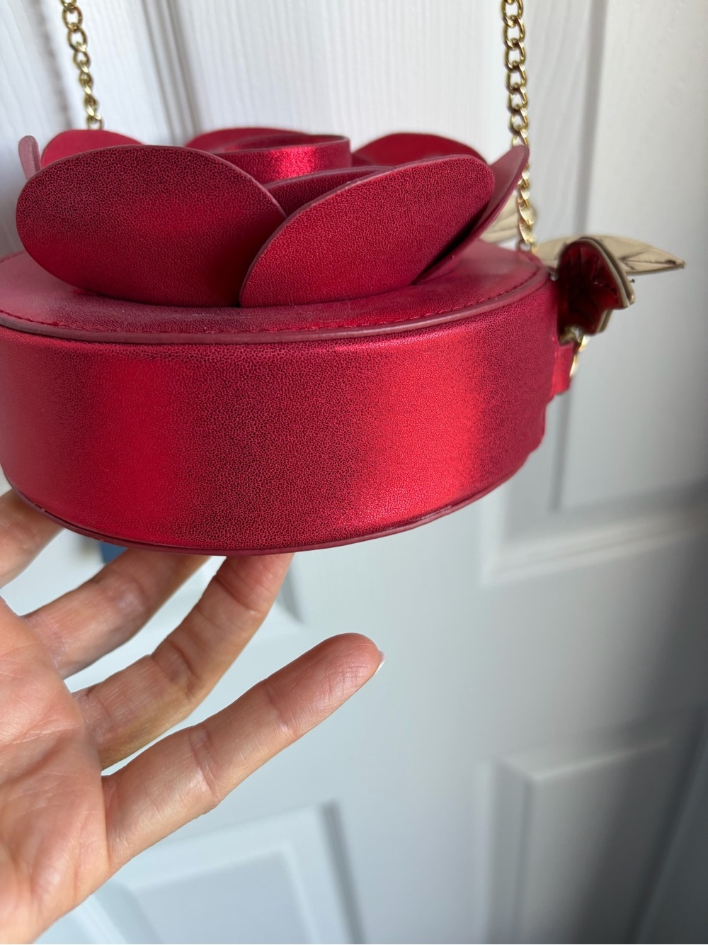 Danielle Nicole Red Rose Crossbody with Gold Chain - Picture 8 of 8